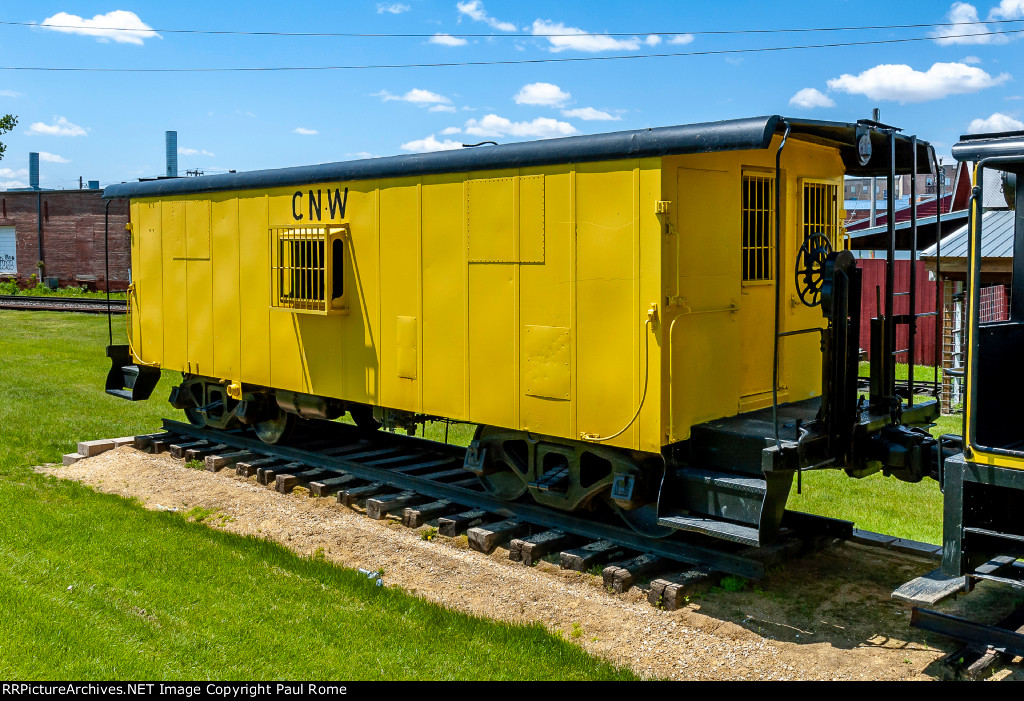 CNW 10515, ex CGW 616 Caboose on display at Clinton County Historical Museum at Riverview Park